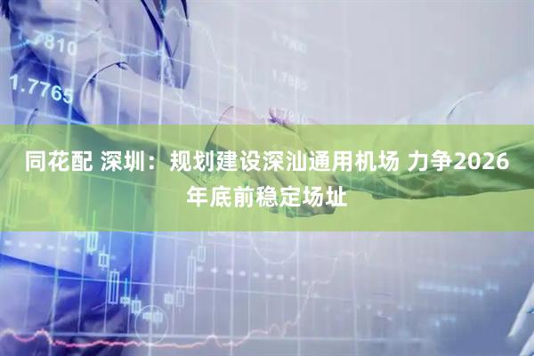 同花配 深圳：规划建设深汕通用机场 力争2026年底前稳定场址